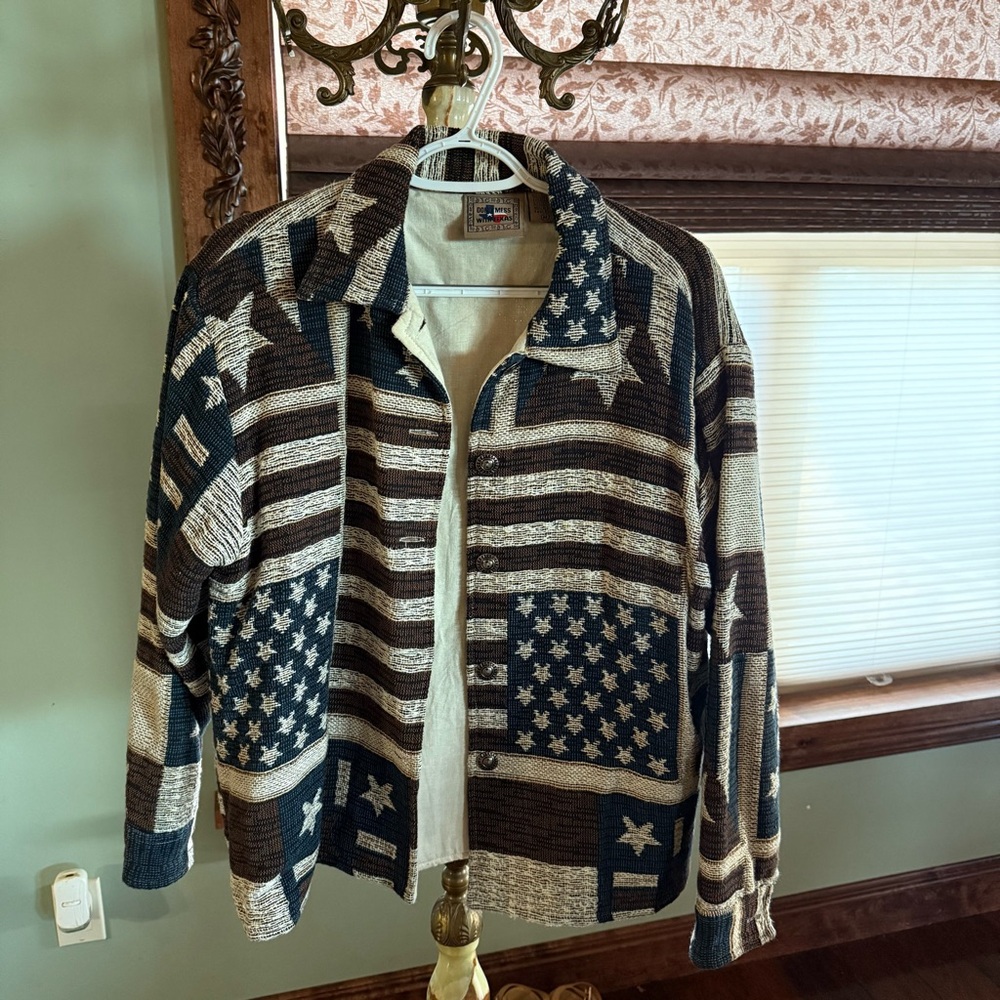 Vintage 90 DMWT Cropped Blazer, Womens Med, American, USA, Patriotic